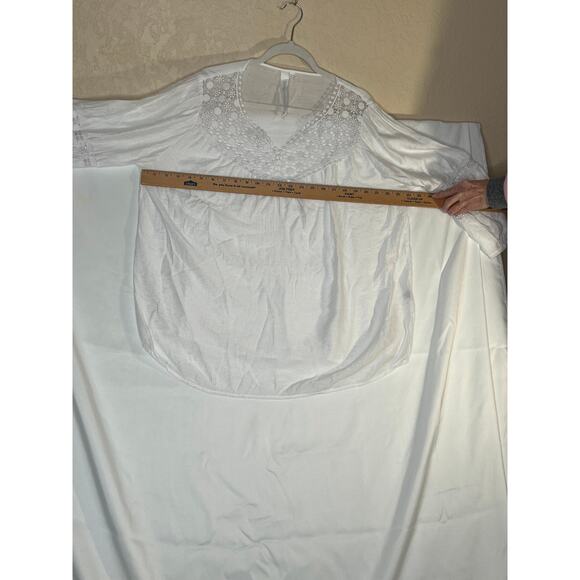 Grand & Greene womens size L top white crochet detail long sleeve fairy core - Picture 8 of 9